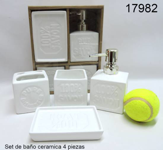 Imagen de SET DE BAÑO CERAMICA 4 PIEZAS 12.24